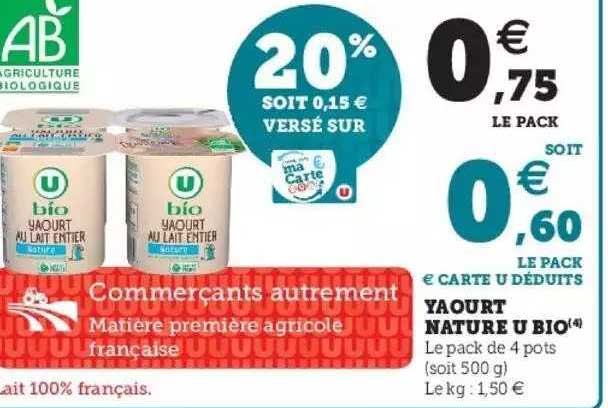 Yaourt Nature U Bio