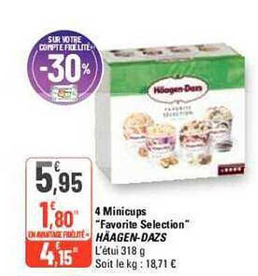 4 Minicups "favorite Selection" Häagen-dazs