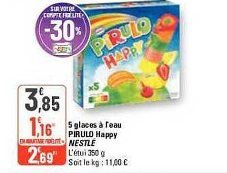 5 glaces à l'eau pirulo happy nestlé