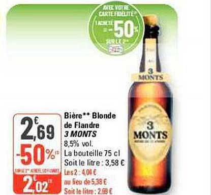 bière blonde de flandre 3 monts