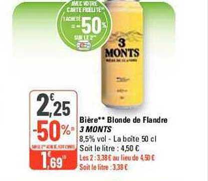 bière blonde de flandre 3 monts