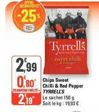 chips sweet chilli & red pepper tyrrell's
