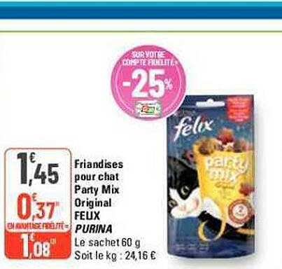 Friandises Pour Chat Party Mix Original Felix Purina