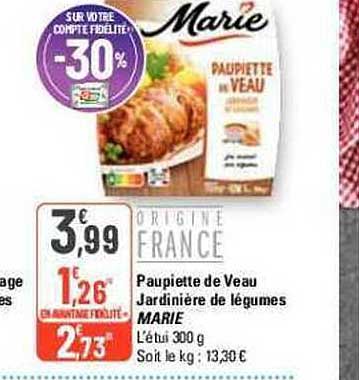 Paupiette De Veau Jardinière De Légumes Marie