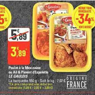 poulet à la mexicaine ou ail & piment d'espelette le gaulois