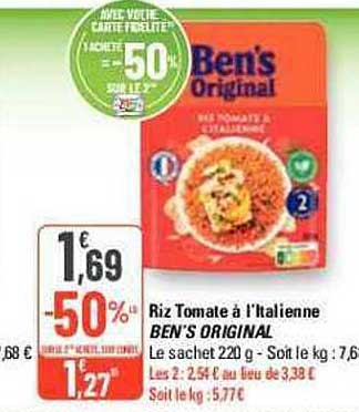 riz tomate à l'italienne ben's original