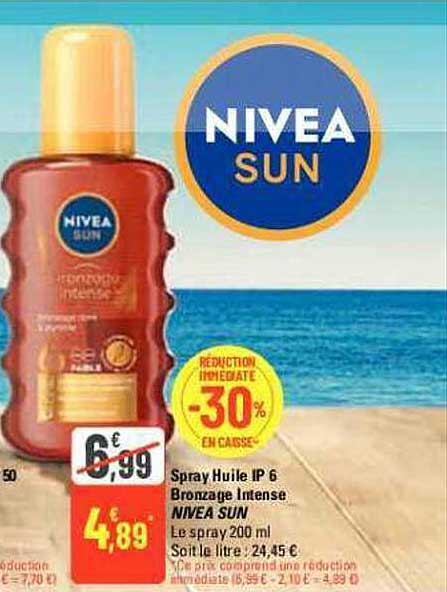 spray huile ip 6 bronzage intense nivea sun