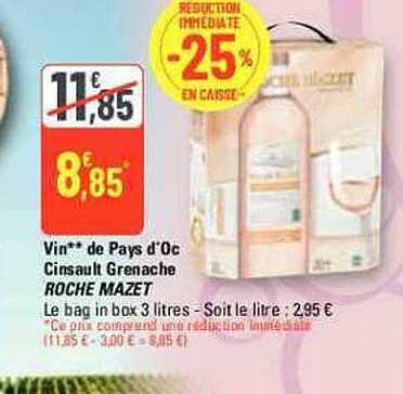 vin de pays d'oc cinsault grenache roche mazet