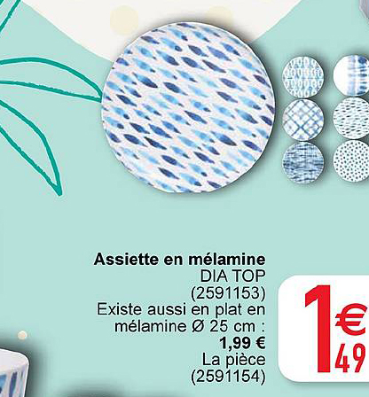 assiette en mélamine dia top