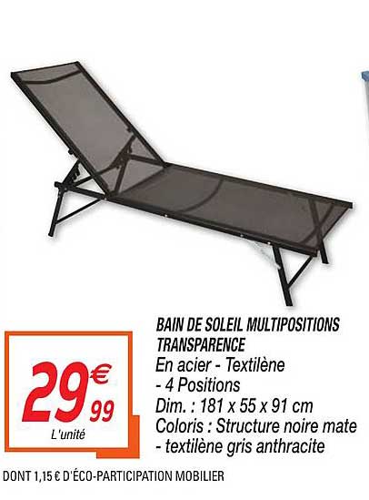 bain de soleil mutipositions transparence
