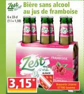 bière sans alcool au jus de framboise zest