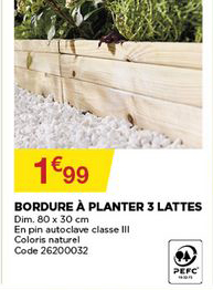 bordure à planter 3 lattes