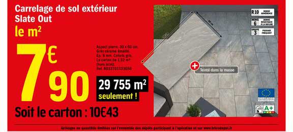 carrelage de sol extérieur slate out