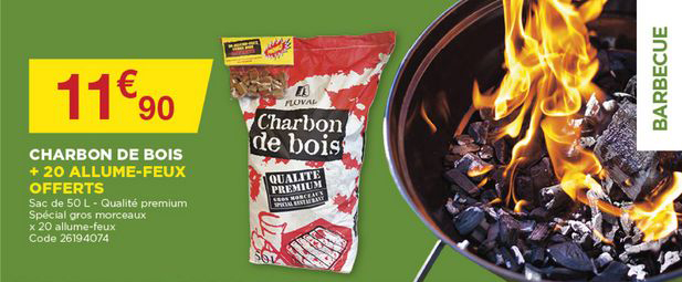 charbon de bois + 20 allume feux offerts