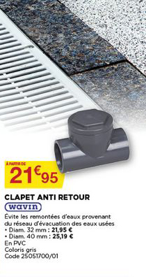 clapet anti retour wavin