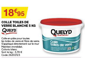 colle toiles de verre blanche 5 kg quelyd