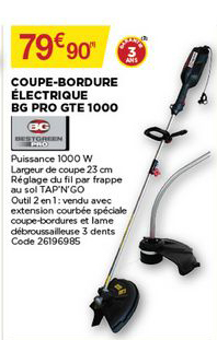 coupe bordure électrique bg pro gte 1000