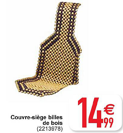 couvre siège billes de bois