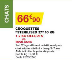 croquettes sterilised 37 10 kg royal canin