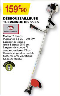 débrouissailleuse thermique bg 33 es