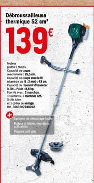 débroussailleuse thermique 52 cm2
