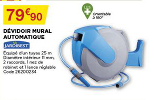 dévidoir mural automatique jardibest