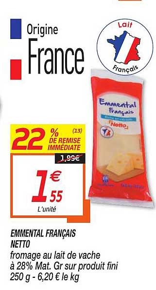 Emmental Français Netto 22% De Remise Immédiate