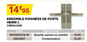 Ensemble Poignées De Porte Henri L Chrisligne