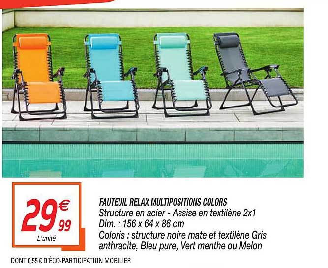 fauteuil relax multipositions colors