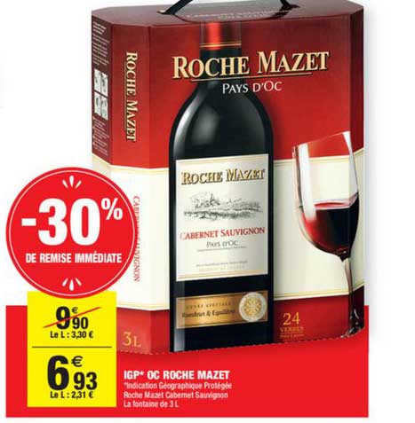 igp oc roche mazet -30% de remise immédiate