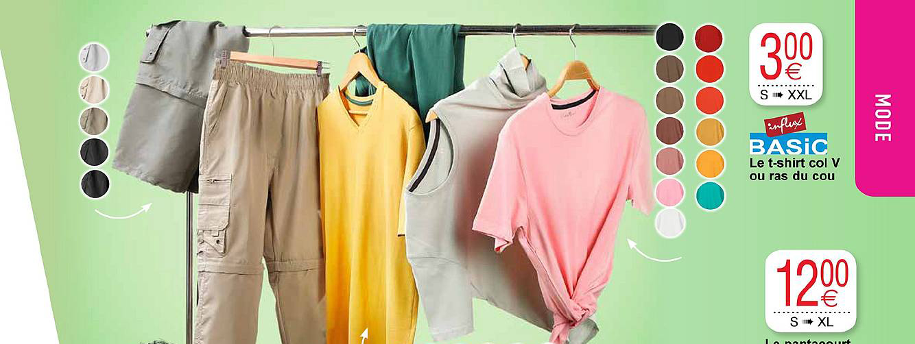 influx le t shirt col v ou ras du cou