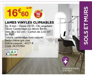 lames vinyles clipsables