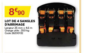 lot de 4 sangles d'arrimage