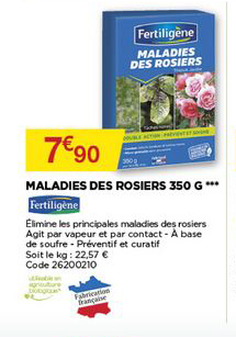maladies des rosiers 350 g fertiligène