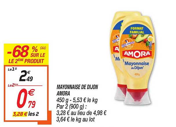 Mayonnaise De Dijon Amora -68% Sur Le 2ème Produit