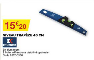 niveau trapèze 40 cm mckenzie