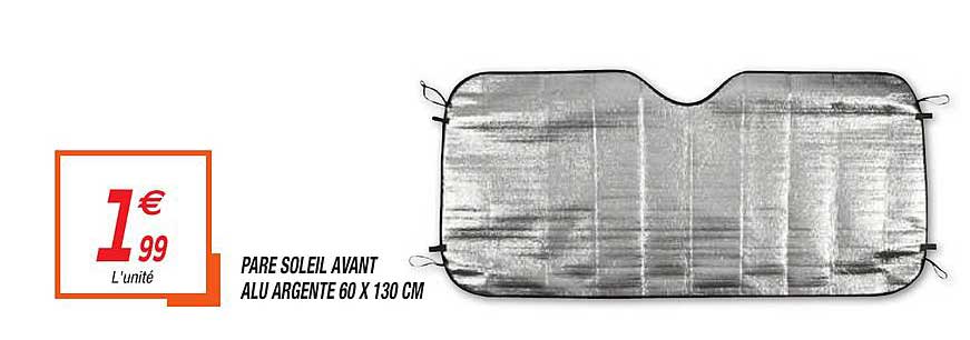 pare soleil avant alu argenté 60 x 130 cm