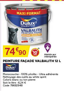 Peinture Façade Valbalith 12 L Dulux