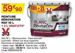 Peinture Rénovation Mat 10 L