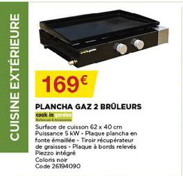 plancha gaz 2 brûleurs