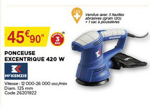 ponceuse excentrique 420 w mckenzie
