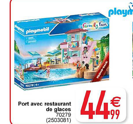 port avec restaurant de glaces