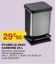 Poubelle Paso Carbone 20 L