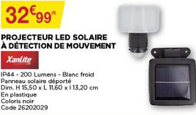 projecteur led solaire à détection de mouvement