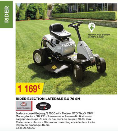 rider éjection latérale bg 75 sm