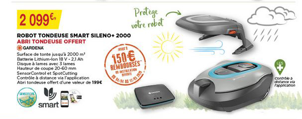 Robot Tondeuse Smart Sileno+ 2000 Gardena