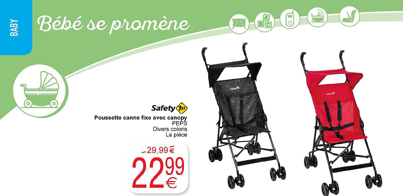 safety 1st poussette canne fixe avec canopy peps