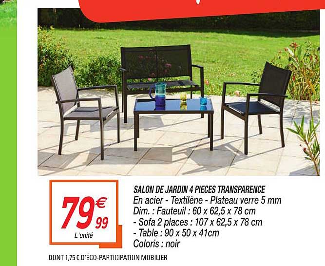 salon de jardin 4 pièces transparence
