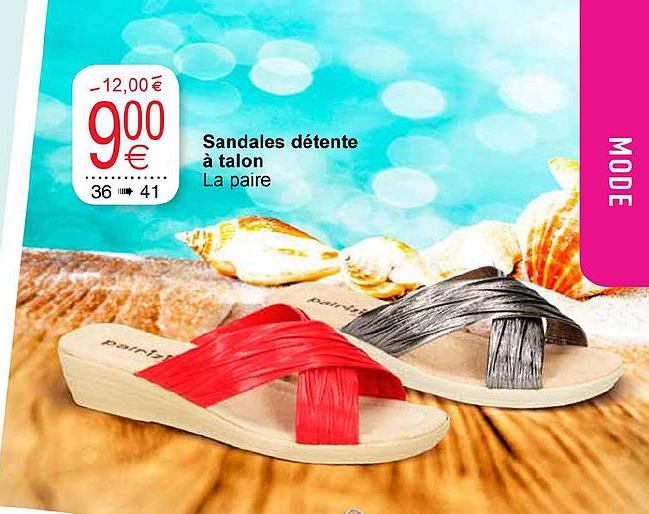 sandales détente à talon