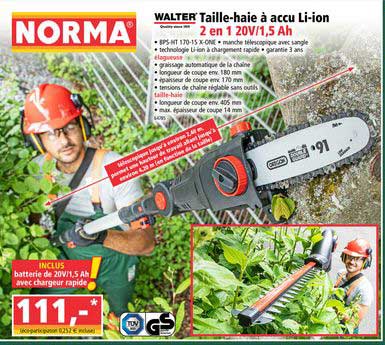 taille haie à accu li ion walter